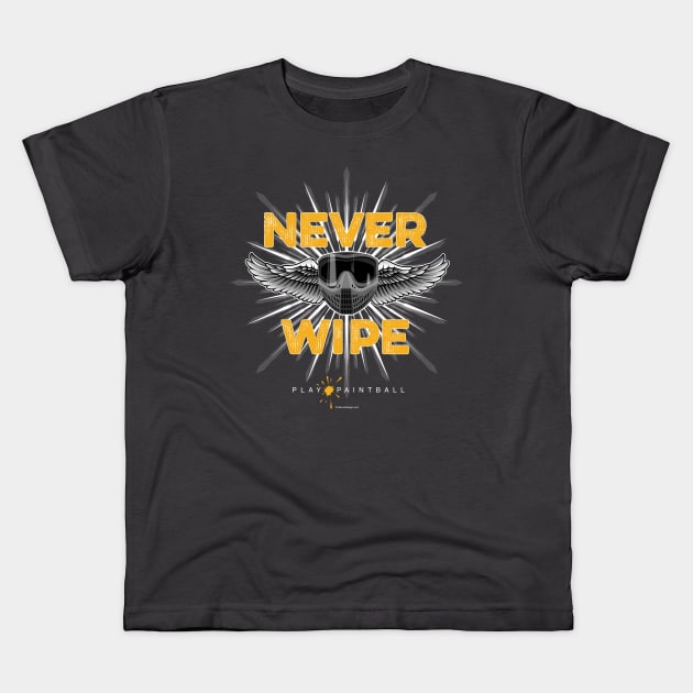 Never Wipe (Paintball) Kids T-Shirt by eBrushDesign